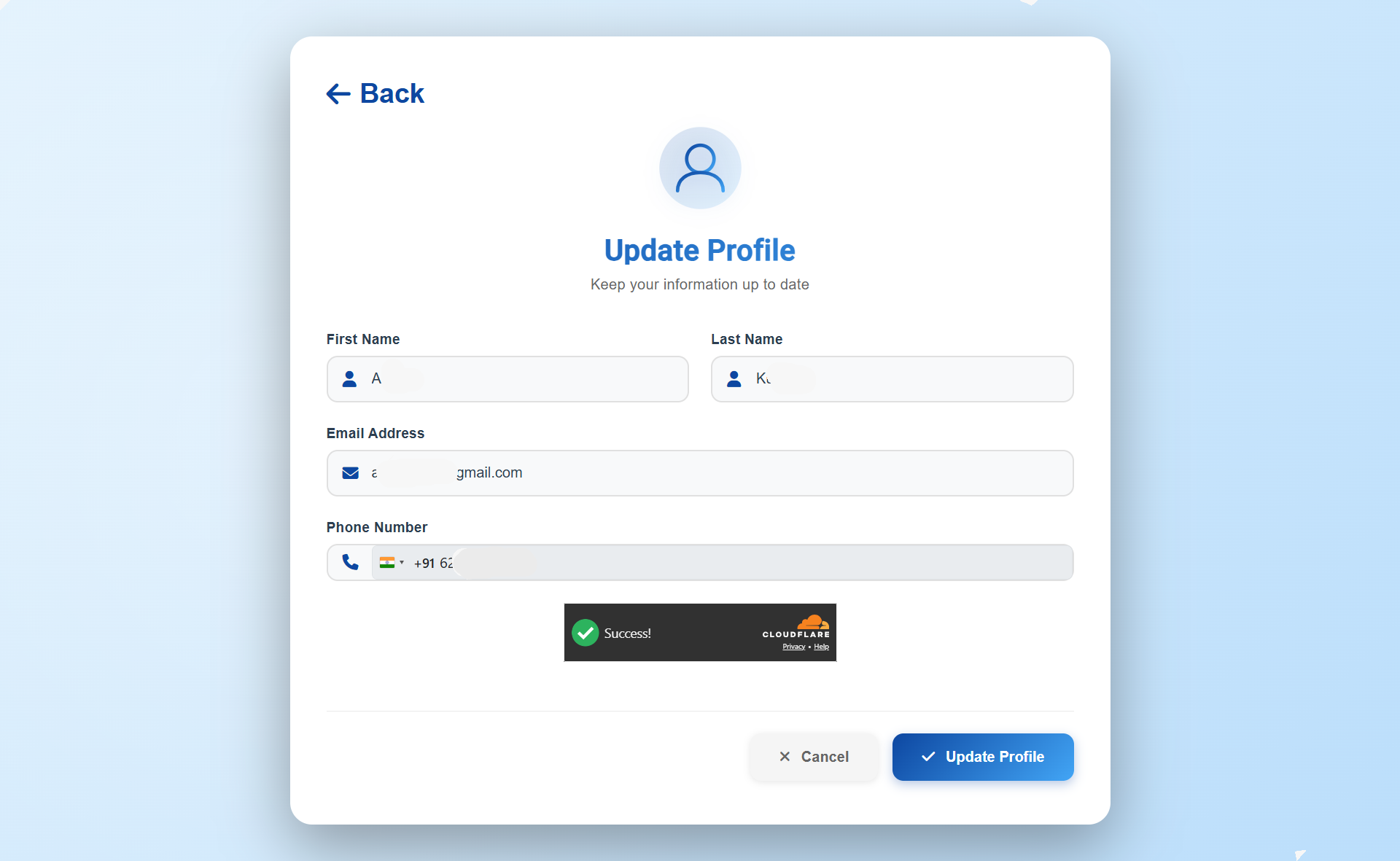 Update Profile