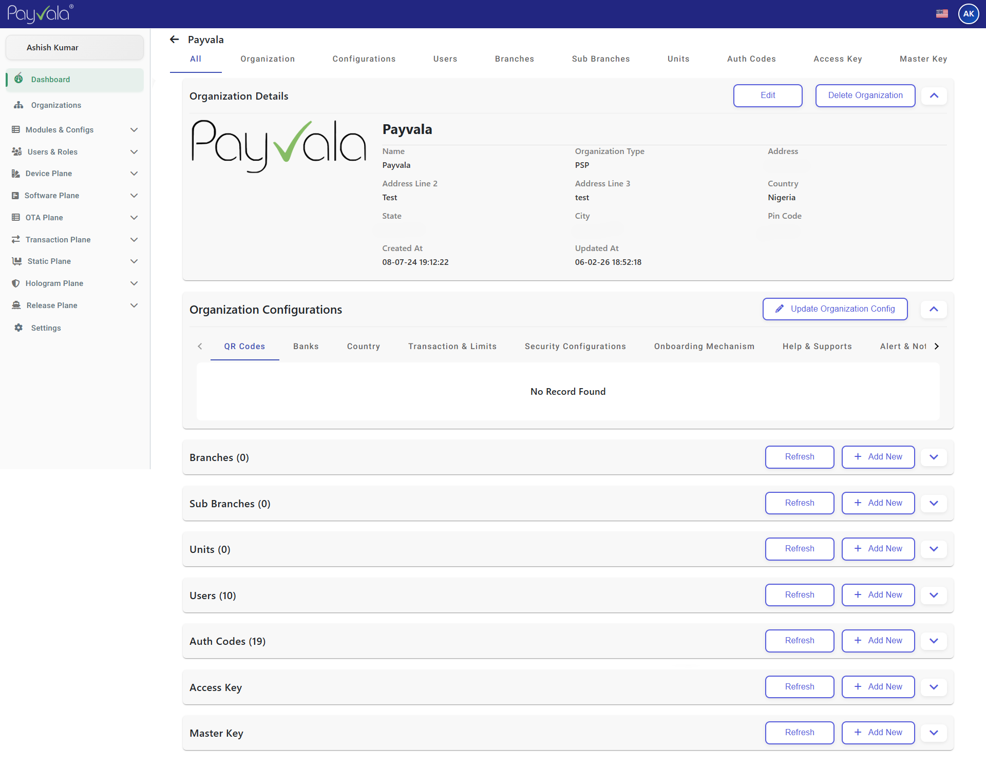 Organization Details